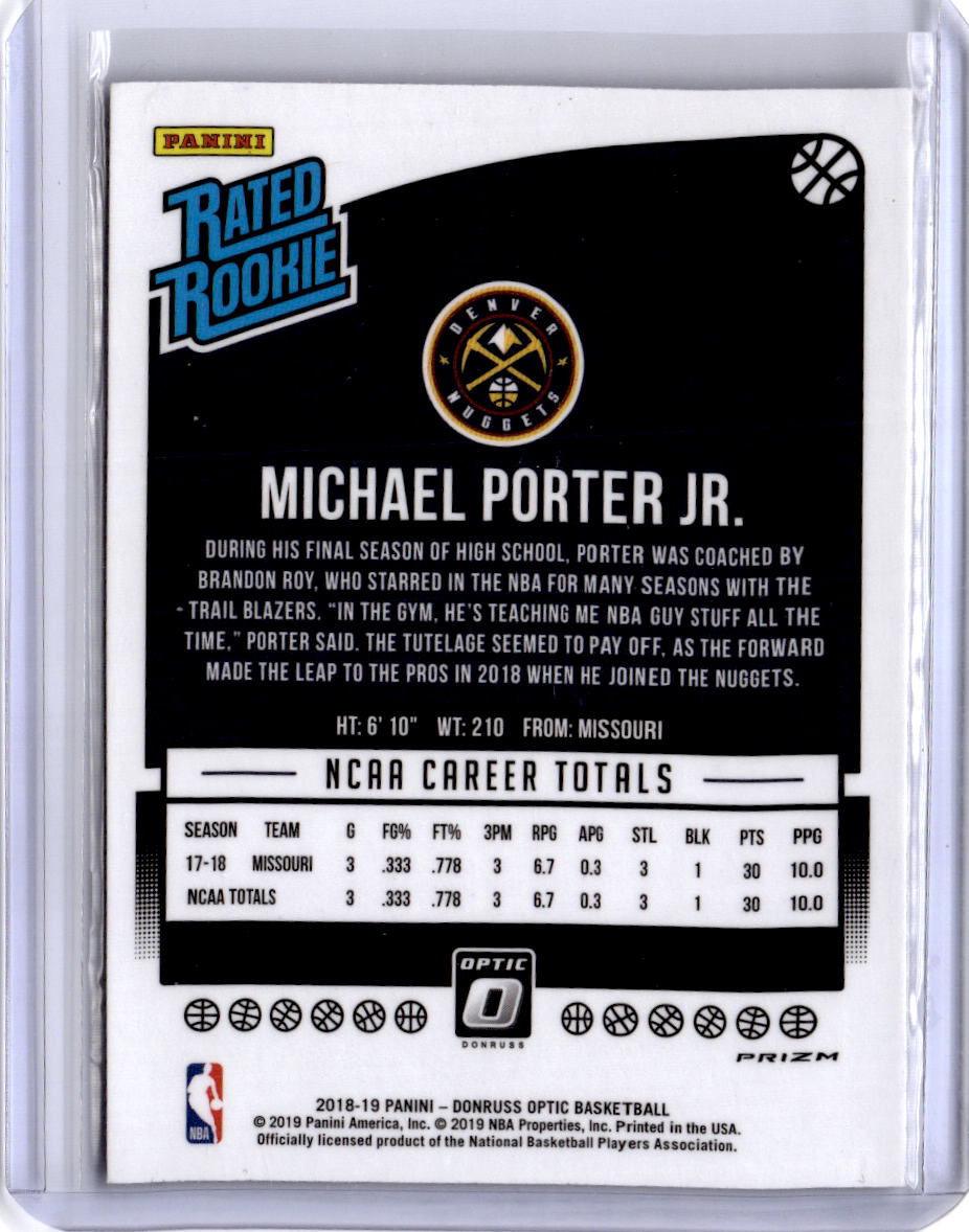 2018-19 Donruss Optic #182 Michael Porter Jr. Purple