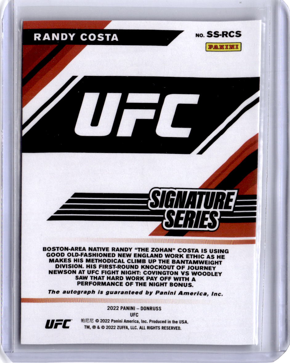 2022 Donruss UFC #SS-RCS Randy Costa Signature Series