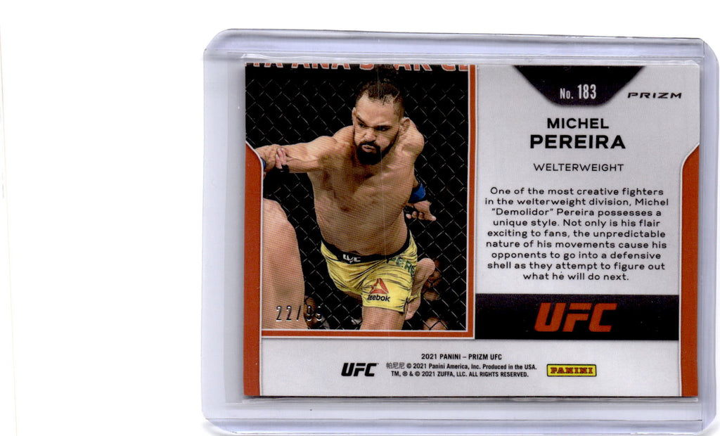 2021 Panini Prizm UFC #183 Michel Pereira Orange Prizm #/99