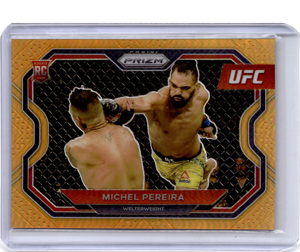 2021 Panini Prizm UFC #183 Michel Pereira Orange Prizm #/99