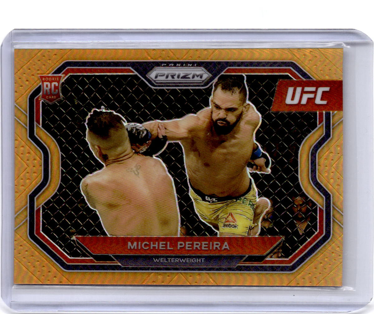 2021 Panini Prizm UFC #183 Michel Pereira Orange Prizm #/99