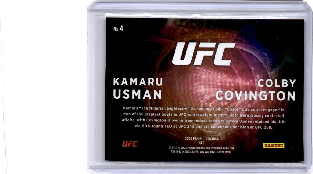 2022 Donruss UFC #4 Kamaru Usman / Colby Covington Duos Press Proof Gold