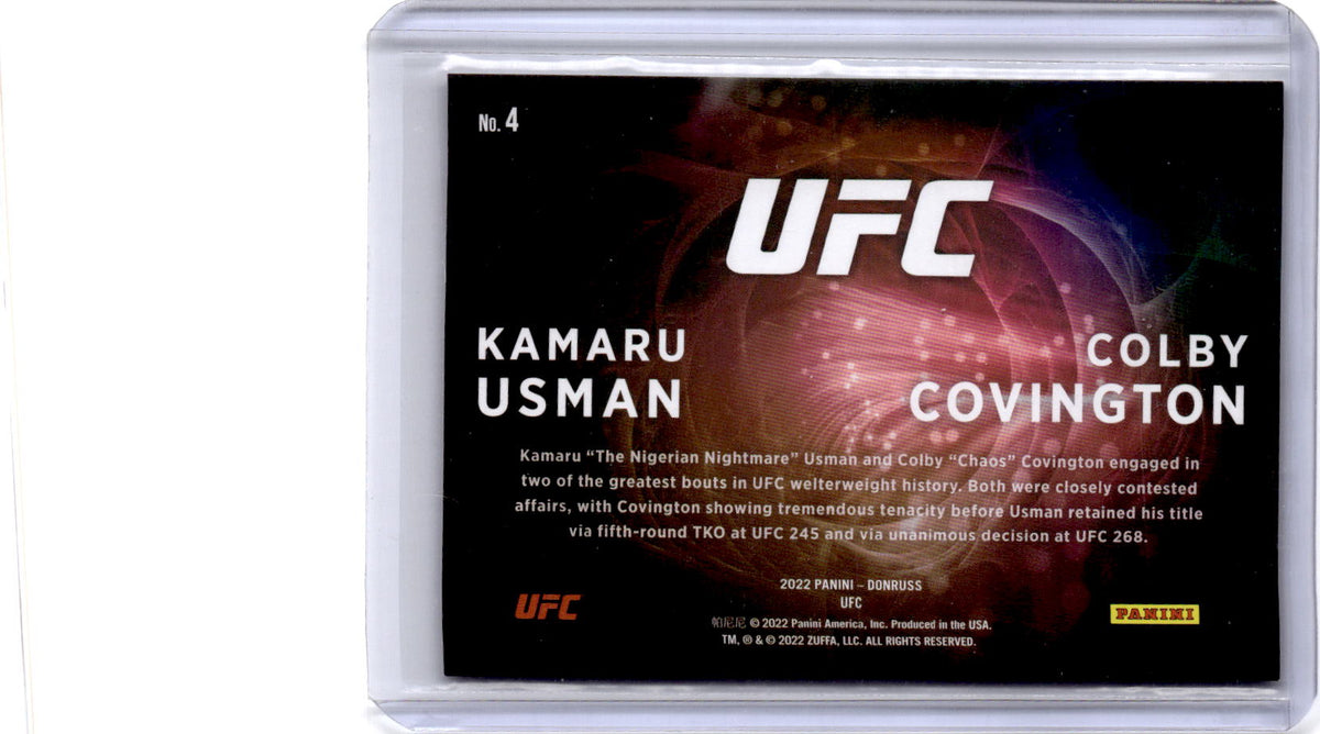 2022 Donruss UFC #4 Kamaru Usman / Colby Covington Duos Press Proof Gold