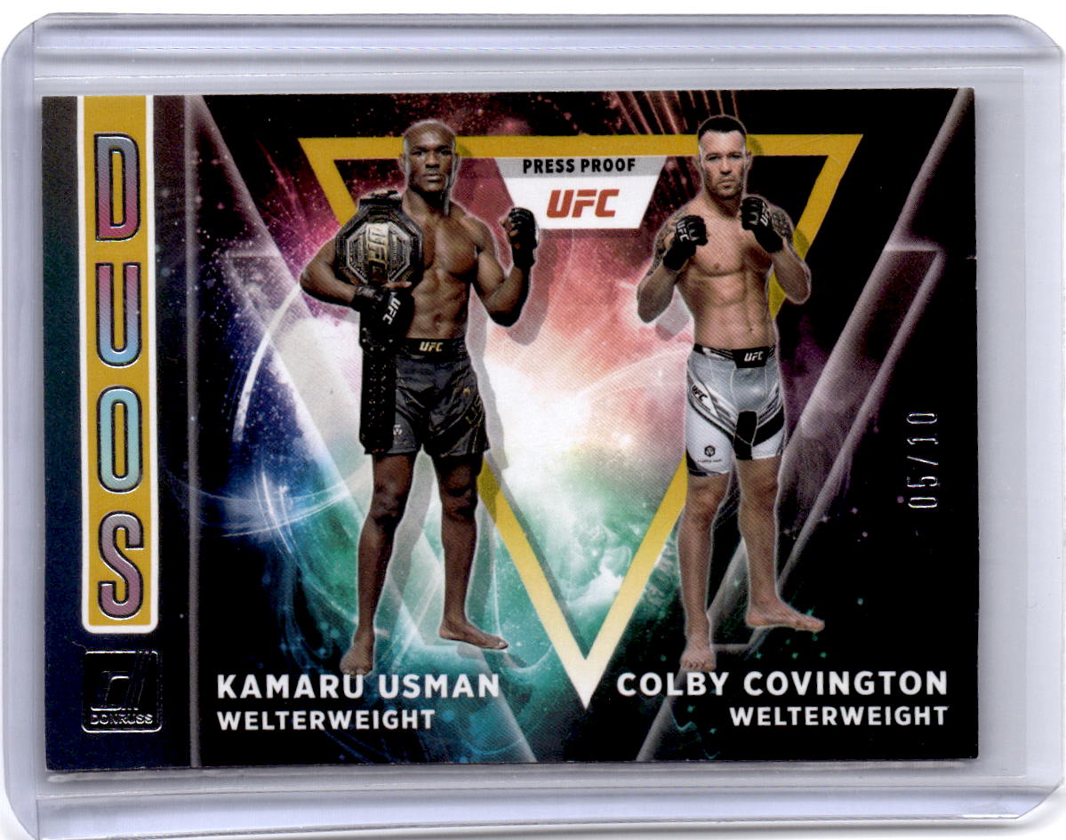 2022 Donruss UFC #4 Kamaru Usman / Colby Covington Duos Press Proof Gold
