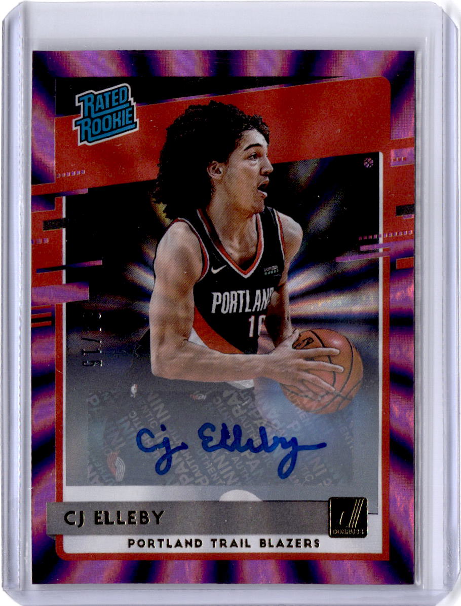 2020-21 Donruss #223 CJ Elleby Rated Rookies Signatures Holo Purple Laser #/15