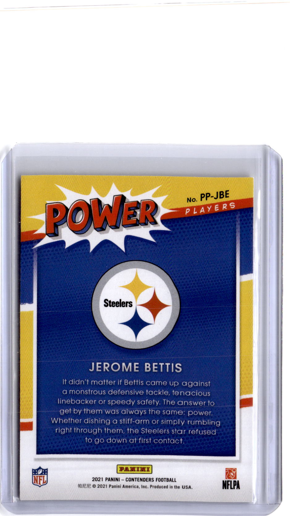 2021 Panini Contenders #PP-JBE Jerome Bettis Power Players Silver #/99