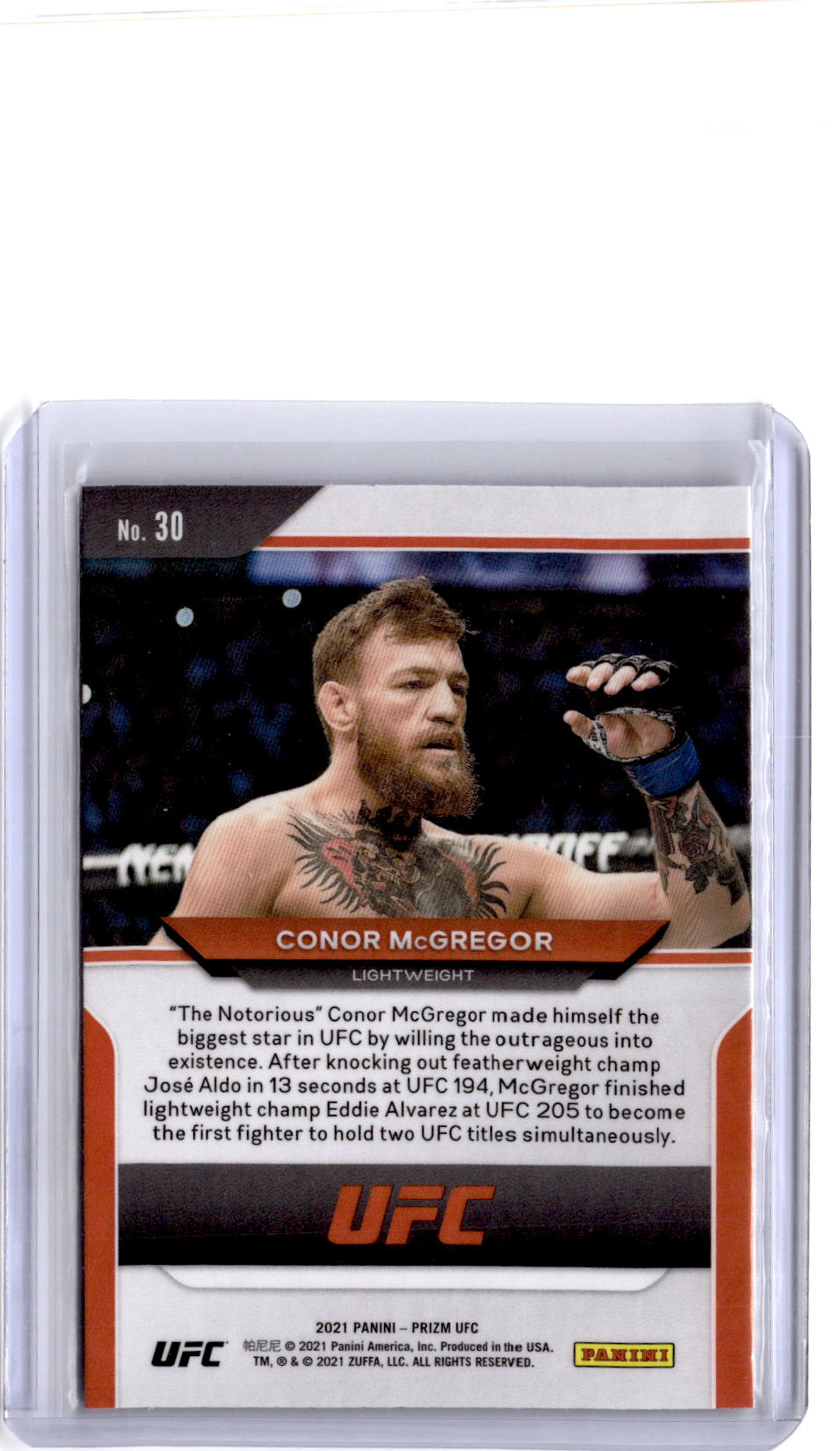 2021 Panini Prizm UFC #30 Conor McGregor