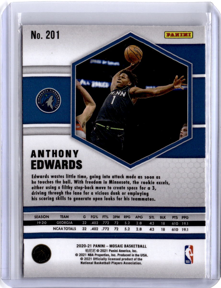 2020-21 Panini Mosaic #201 Anthony Edwards