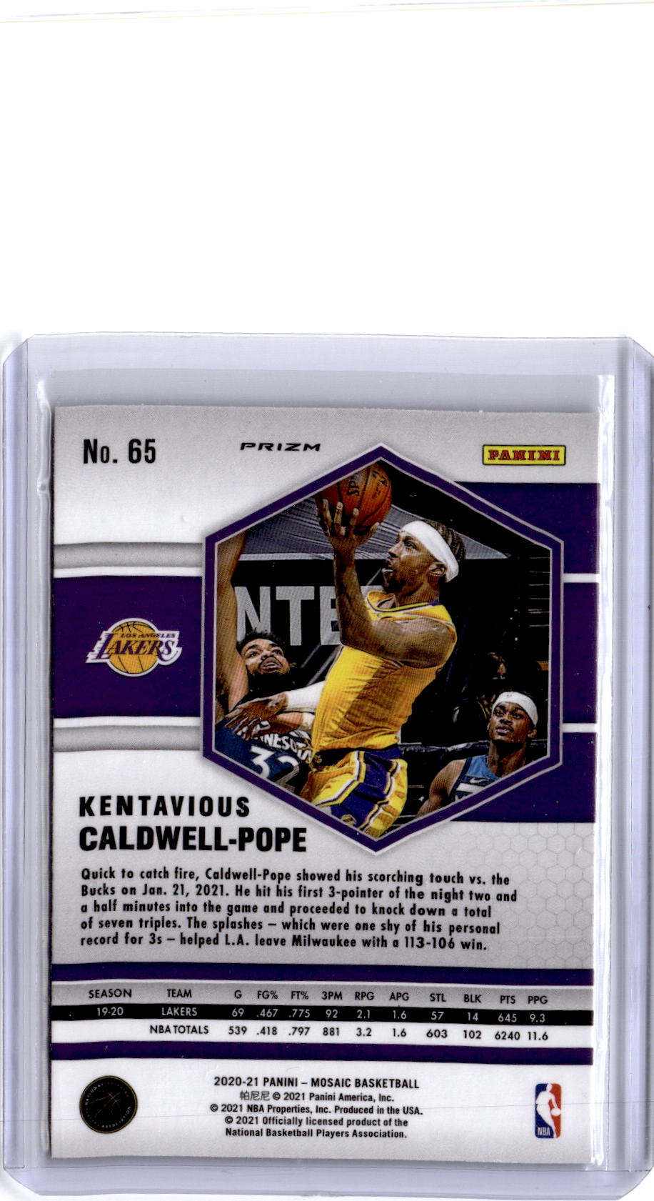 2020-21 Panini Mosaic #65 Kentavious Caldwell-Pope Mosaic Genesis