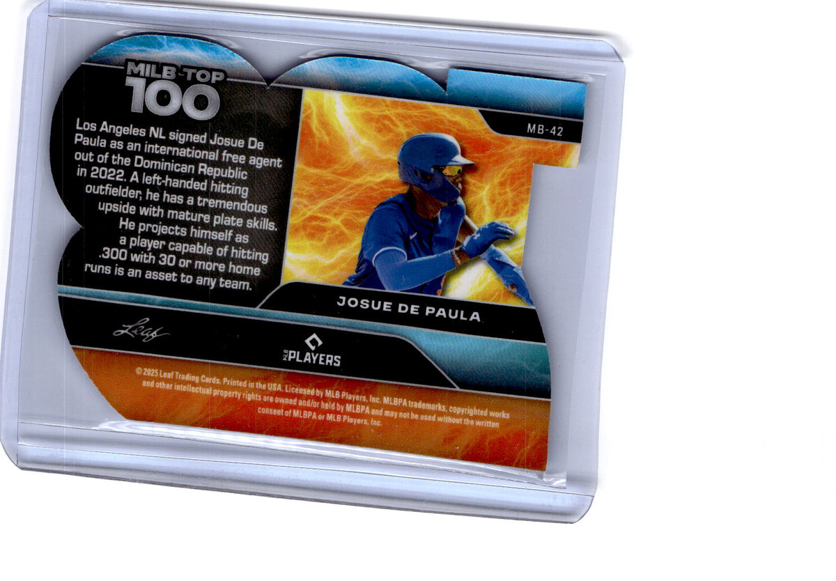 2025 Leaf Baseball Nation  Josue De Paula MiLB Top 100 Blue 1/1
