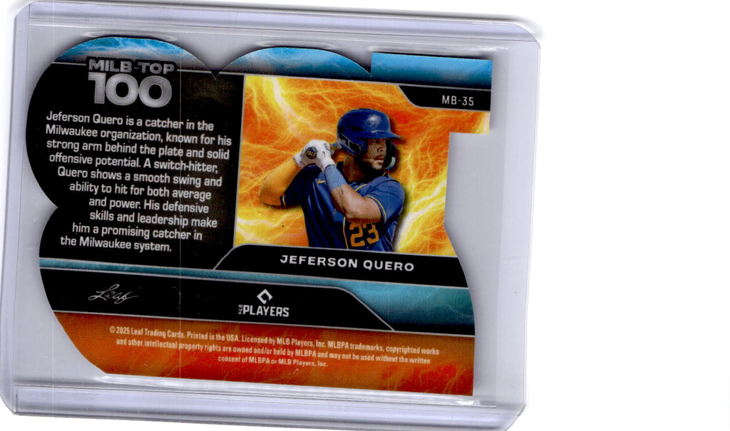 2025 Leaf Baseball Nation Jeferson Quero MiLB Top 100 Base Prismatic Silver 1/1