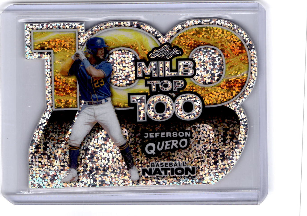 2025 Leaf Baseball Nation Jeferson Quero MiLB Top 100 Base Prismatic Silver 1/1