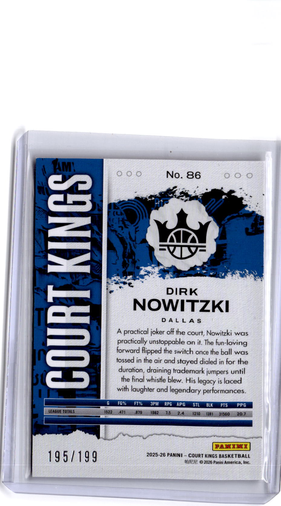 2023-24 Panini Player of the Day #86 Dirk Nowitzki Orange #/199