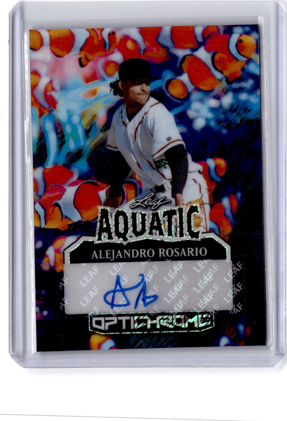 2025 Leaf Optichrome #AA-AR1 Alejandro Rosario Autographs Crystal Clownfish #/1