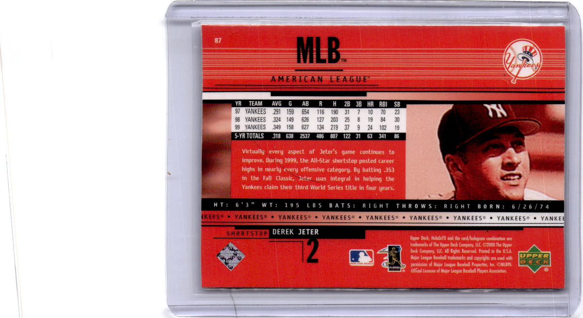 2000 Upper Deck HoloGrFX #87 Derek Jeter