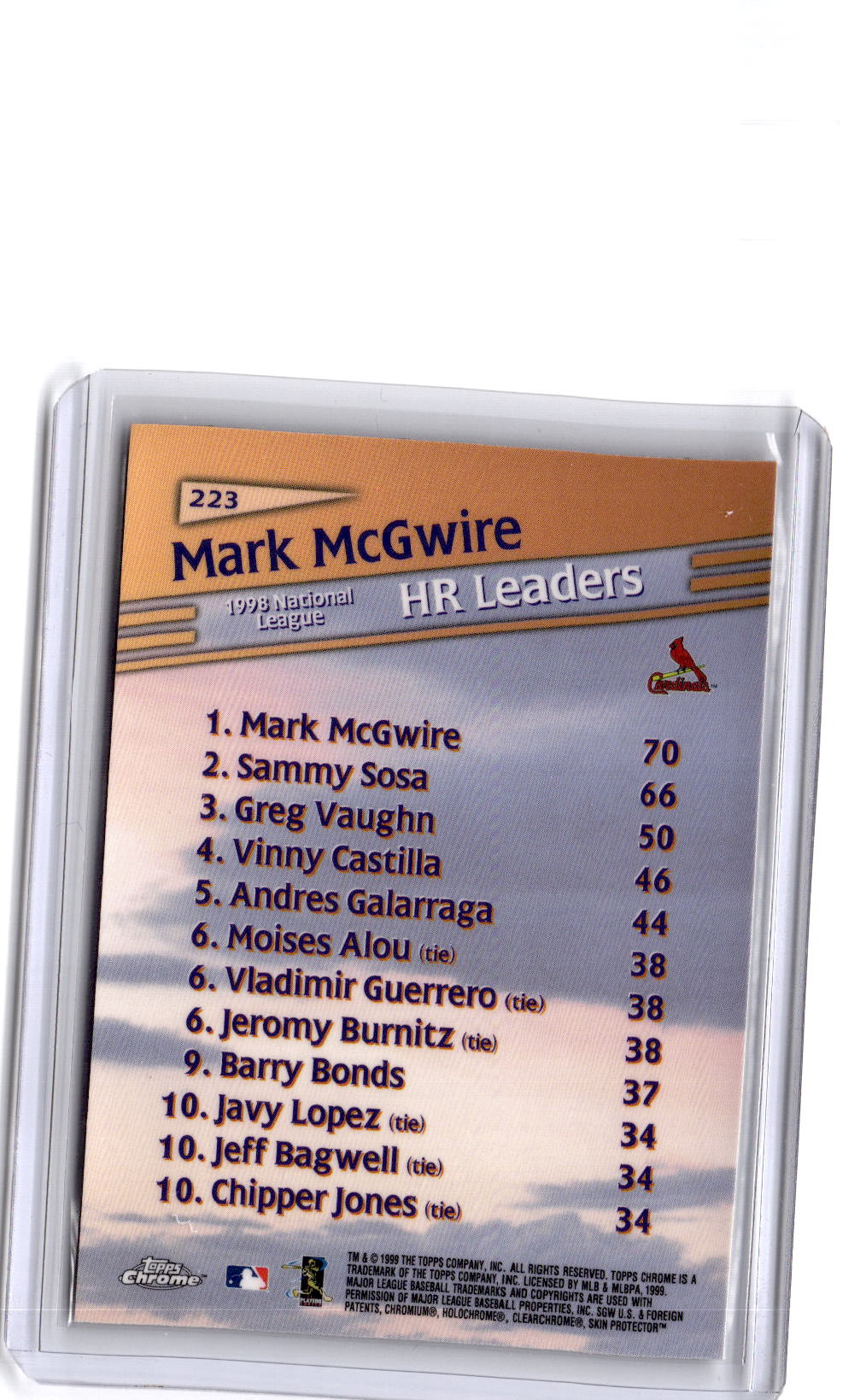 1999 Topps Chrome #223 Mark McGwire