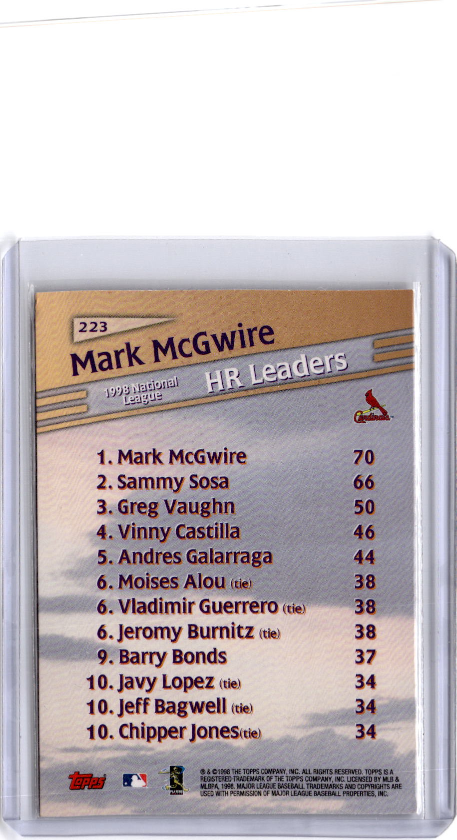 1999 Topps #223 Mark McGwire