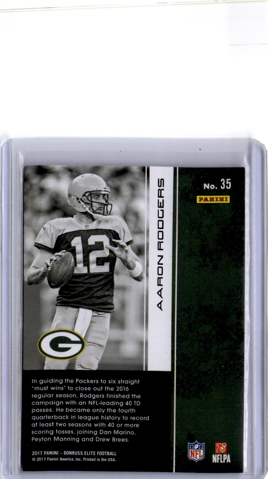 2017 Donruss Elite #35 Aaron Rodgers Purple #/99