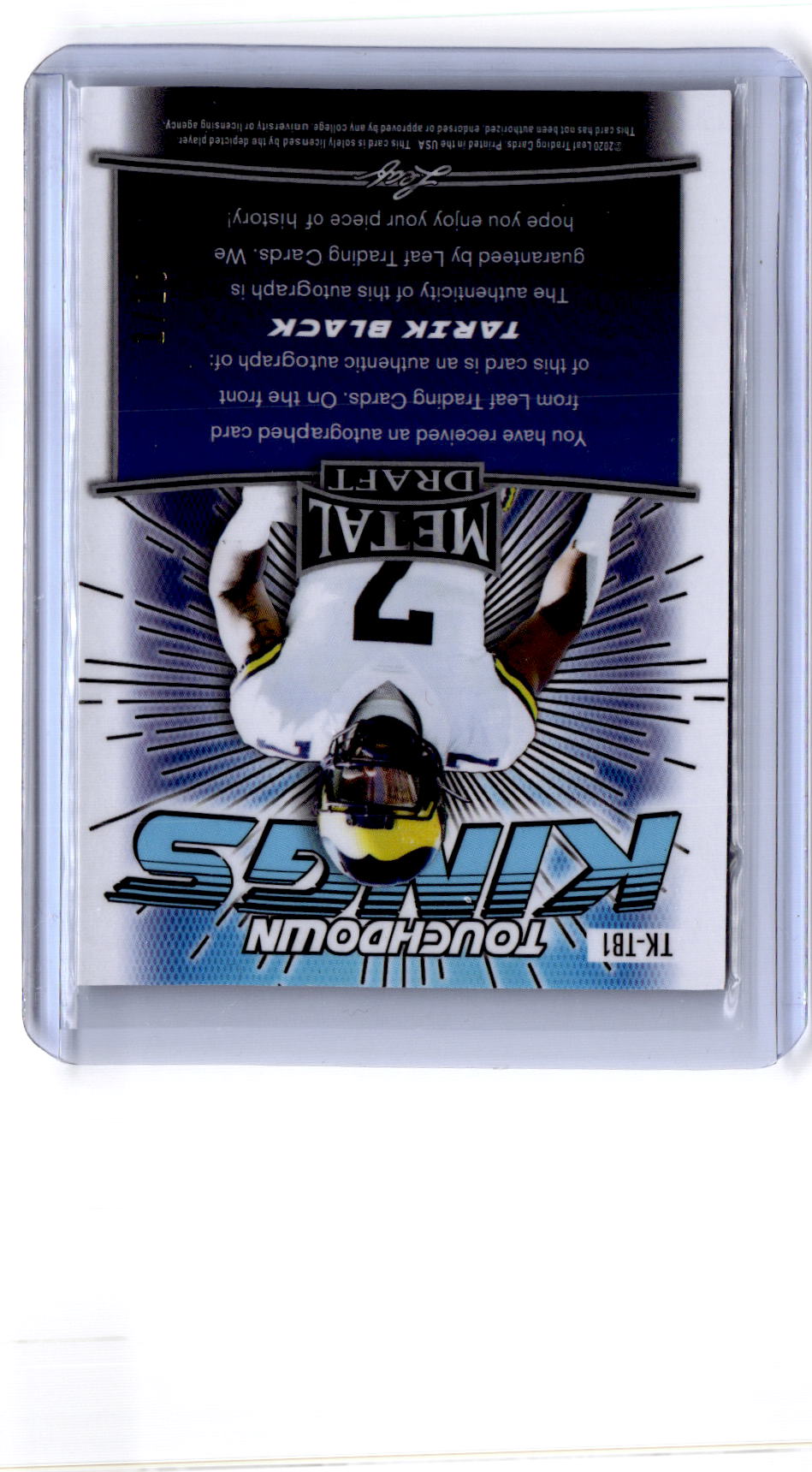 2021 Leaf Metal Draft Tarik Black Flashback Touchdown Kings Autographs Green /10