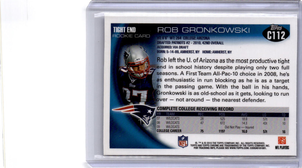 2010 Topps Chrome #C112 Rob Gronkowski