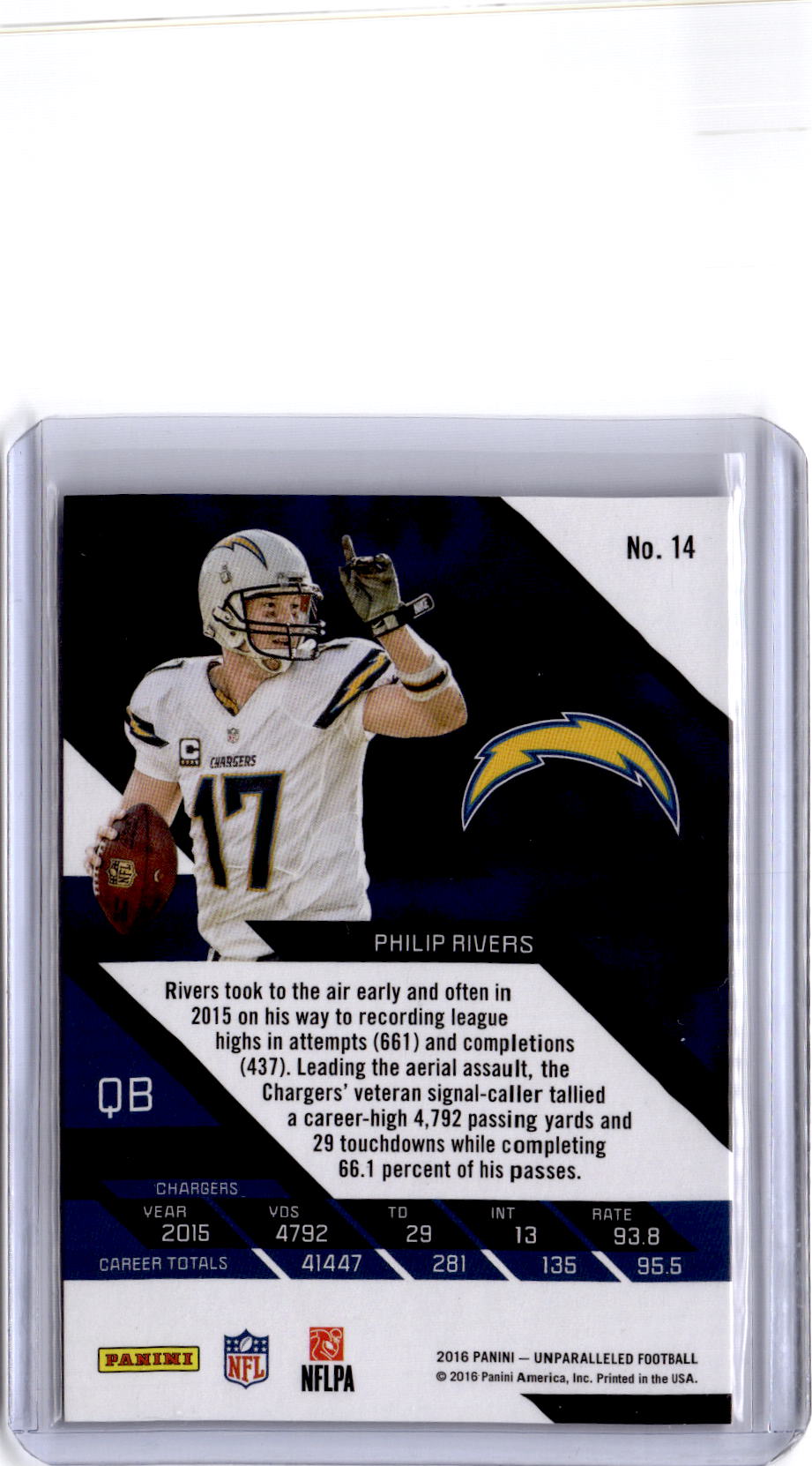 2016 Panini Unparalleled #14 Philip Rivers Red #/49