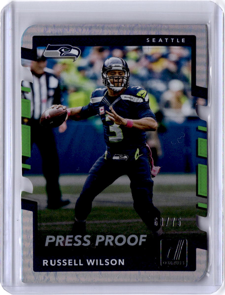 2017 Donruss #119 Russell Wilson Press Proof Silver Die Cut #/75
