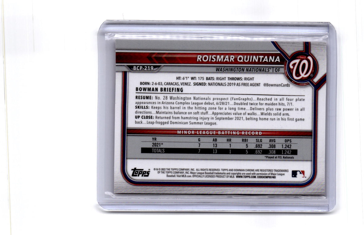2022 Bowman Chrome Sapphire Edition Roismar Quintana Prospects Orange #/75