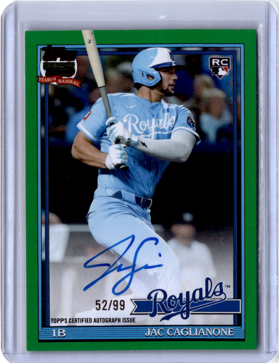 2026 Topps Jac Caglianone 1991 Topps 35th Autographs Green (Series One) #/99