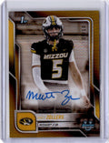 2025 Bowman University Chrome Matt Zollers  Autographs Gold Refractor 01/50