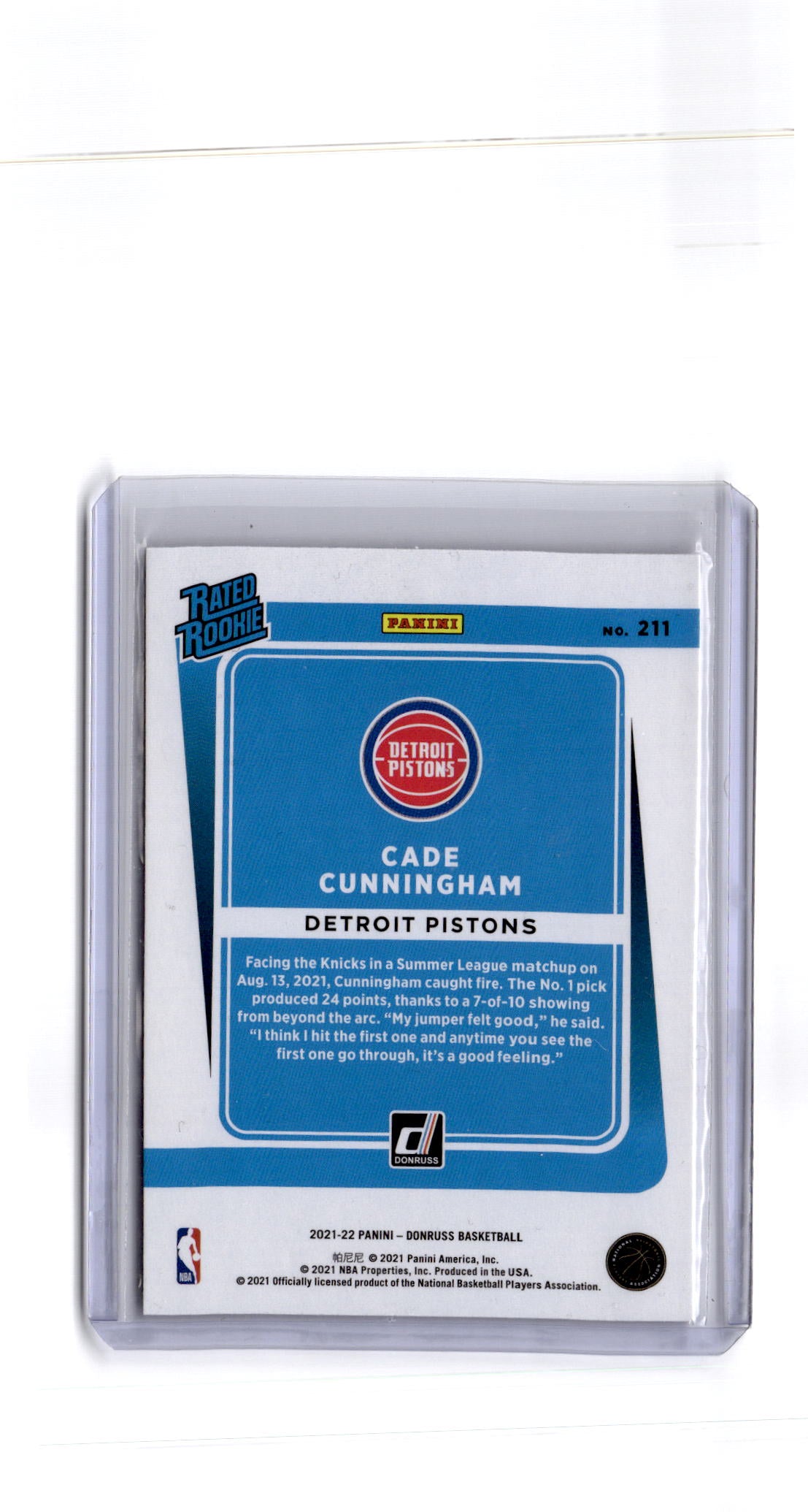 2021-22 Donruss #211 Cade Cunningham