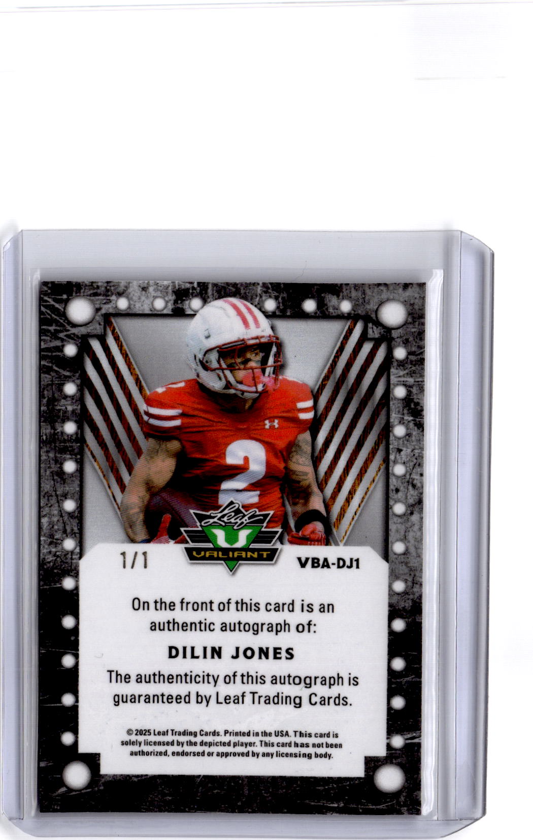 2025 Leaf Eclectic Signature Series Dilin Jones Valiant Auto Prismatic Red #/1