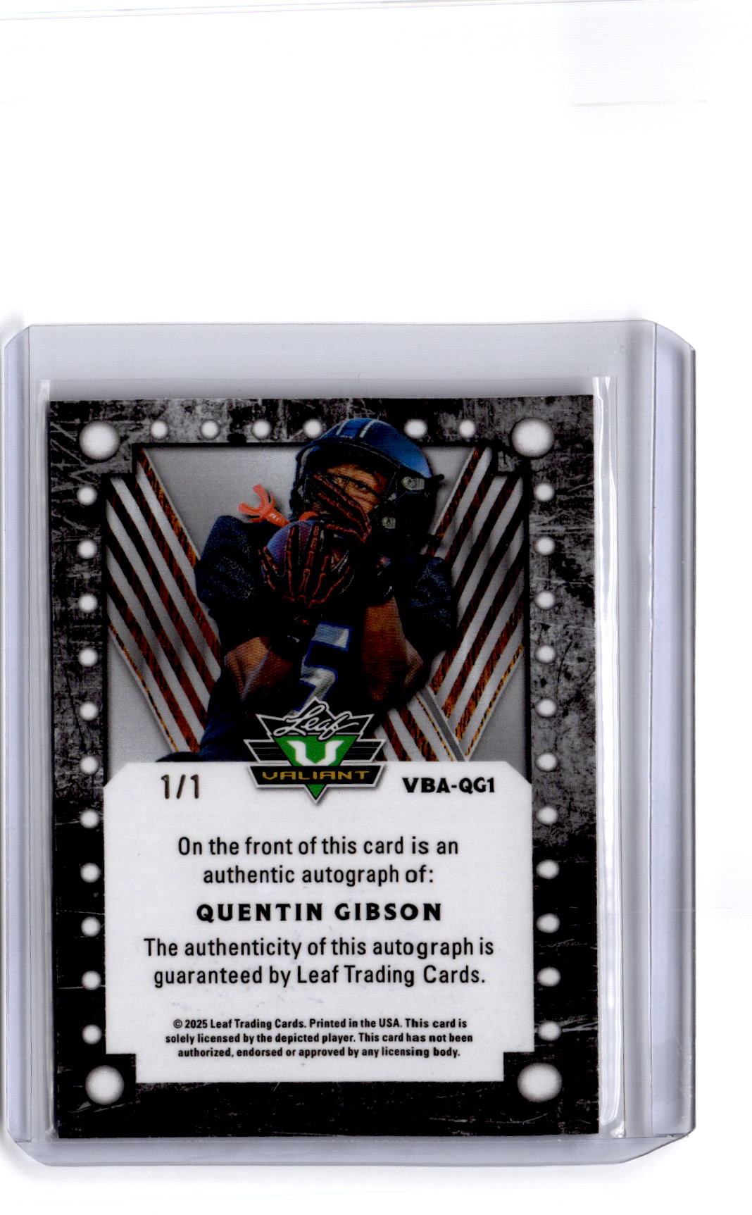 2025 Leaf Eclectic Signature Quentin Gibson Valiant Auto Prismatic Platinum #/1