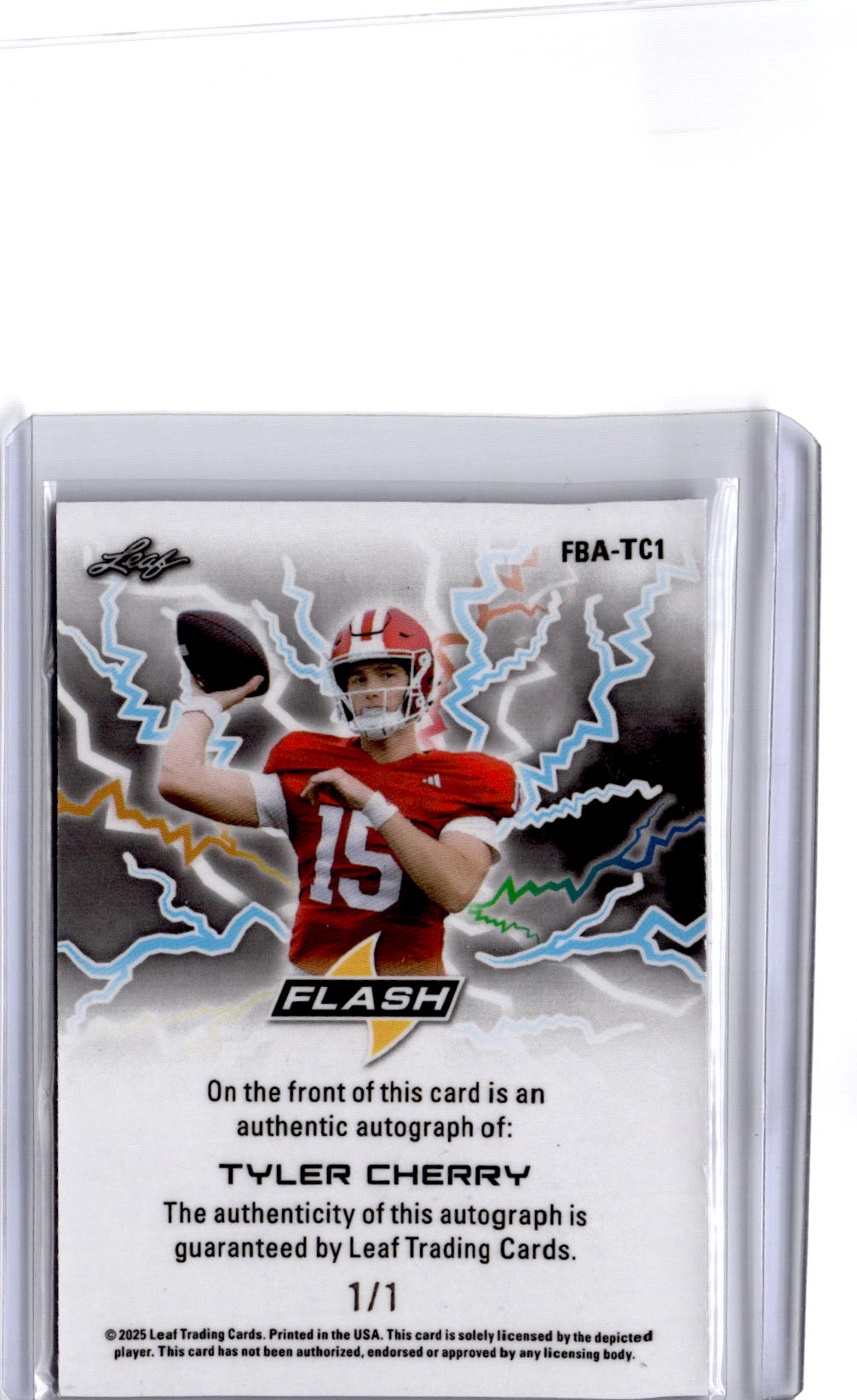 2025 Leaf Eclectic Signature Tyler Cherry Flash Autographs Prismatic Green #/1