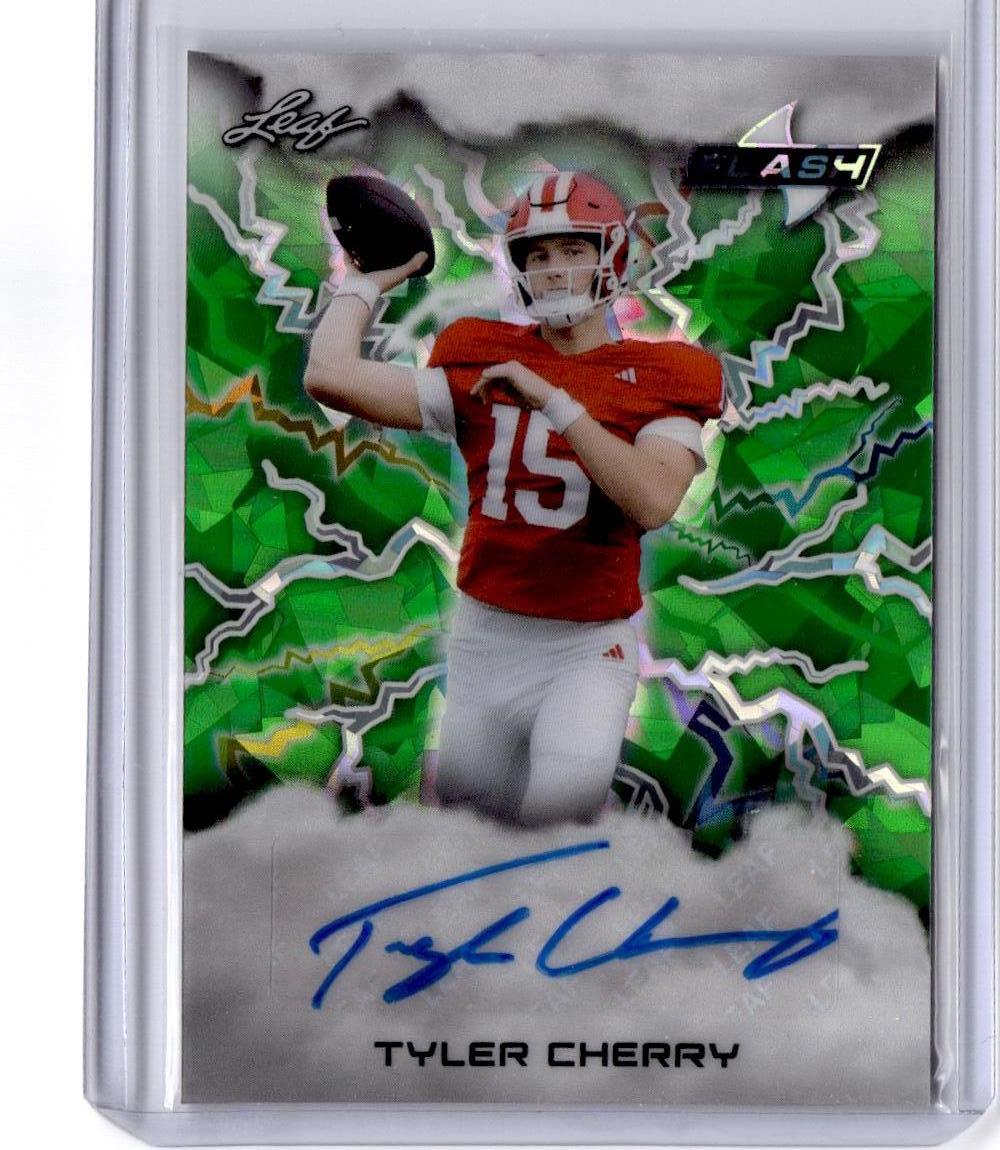 2025 Leaf Eclectic Signature Tyler Cherry Flash Autographs Prismatic Green #/1
