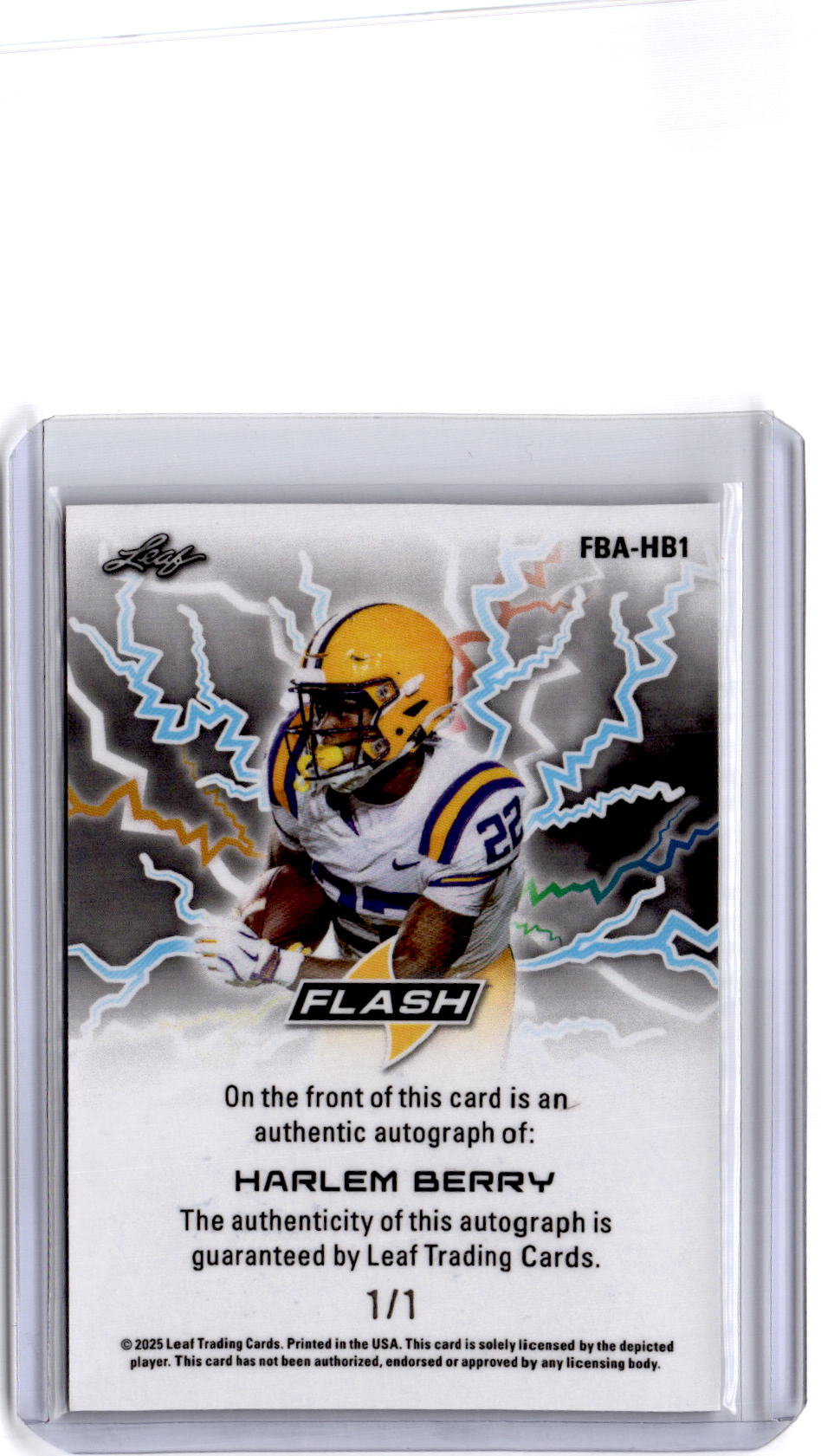 2025 Leaf Eclectic Signature Harlem Berry Flash Autographs Prismatic Green #/1