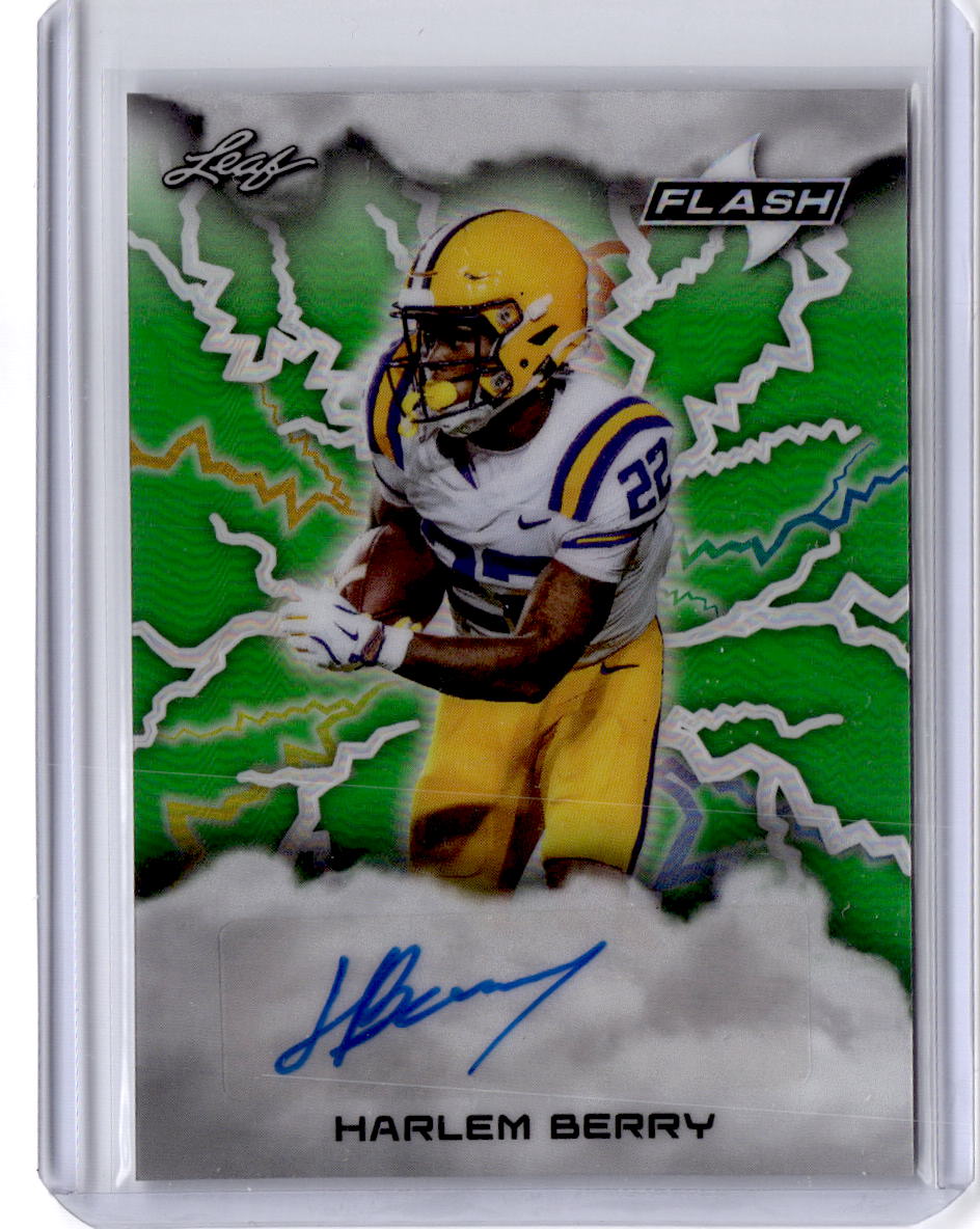 2025 Leaf Eclectic Signature Harlem Berry Flash Autographs Prismatic Green #/1