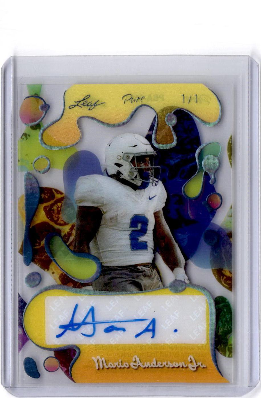 2025 Leaf Eclectic Signature Mario Anderson Jr. Pure Autographs Platinum 1/1
