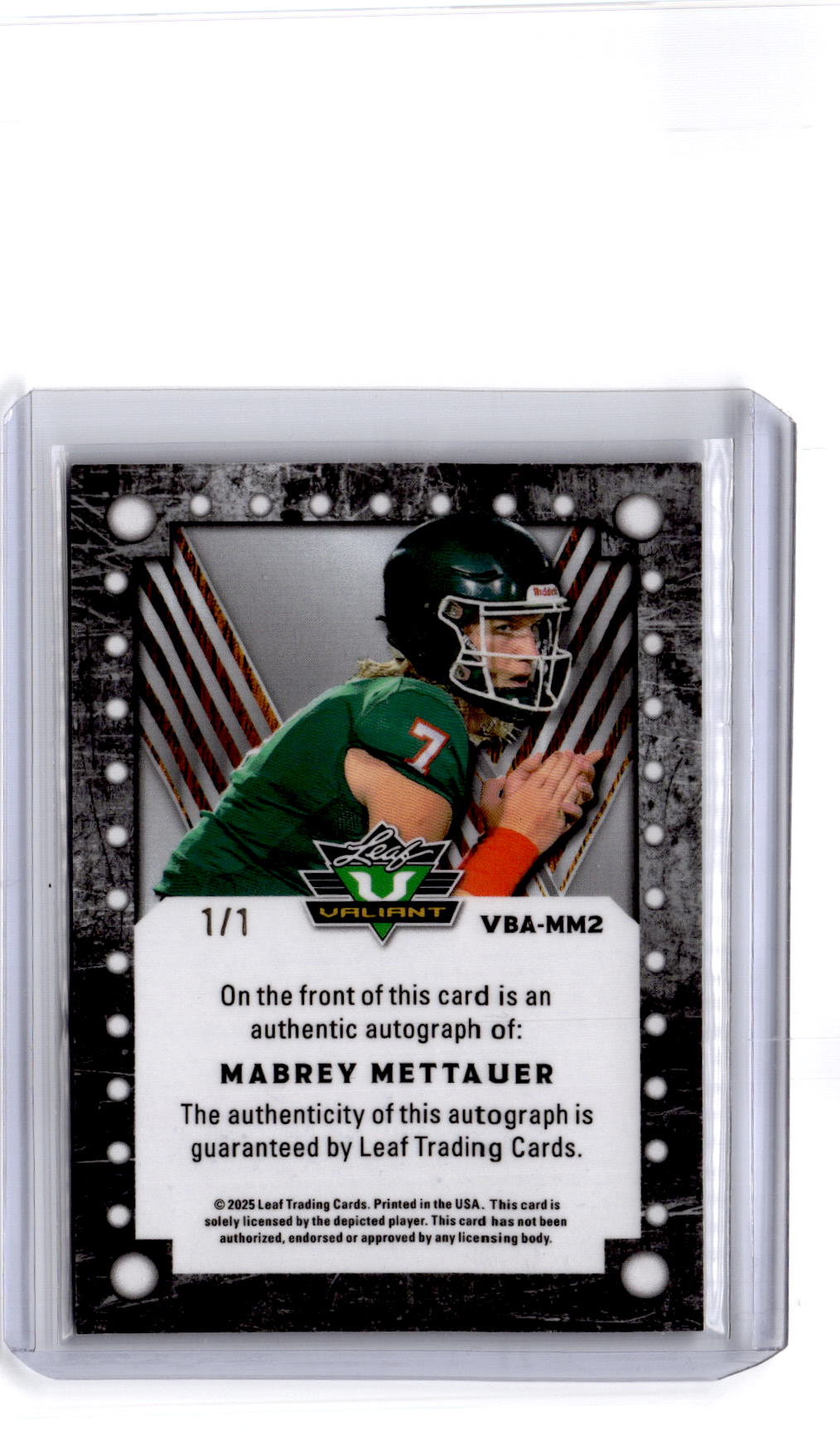2025 Leaf Eclectic Signature Mabrey Mettauer Valiant Auto Prismatic Blue #/1