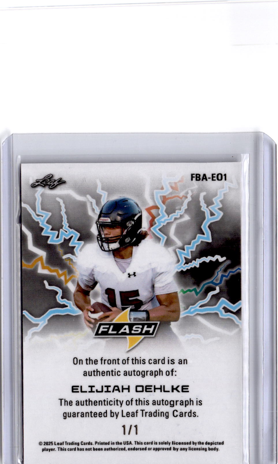 2025 Leaf Eclectic Signature Elijiah Oehlke Flash Autographs Prismatic Pink #/1