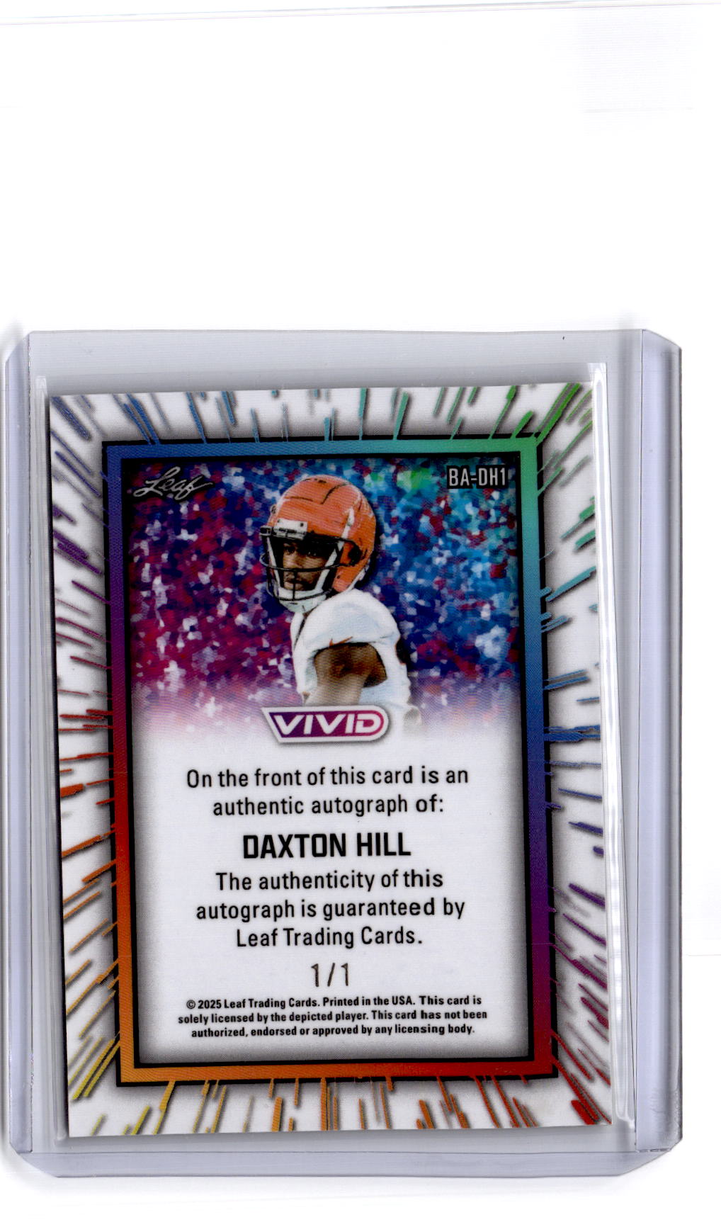 2025 Leaf Vivid #45 Daxton Hill Auto Base Laser Yellow 1/1