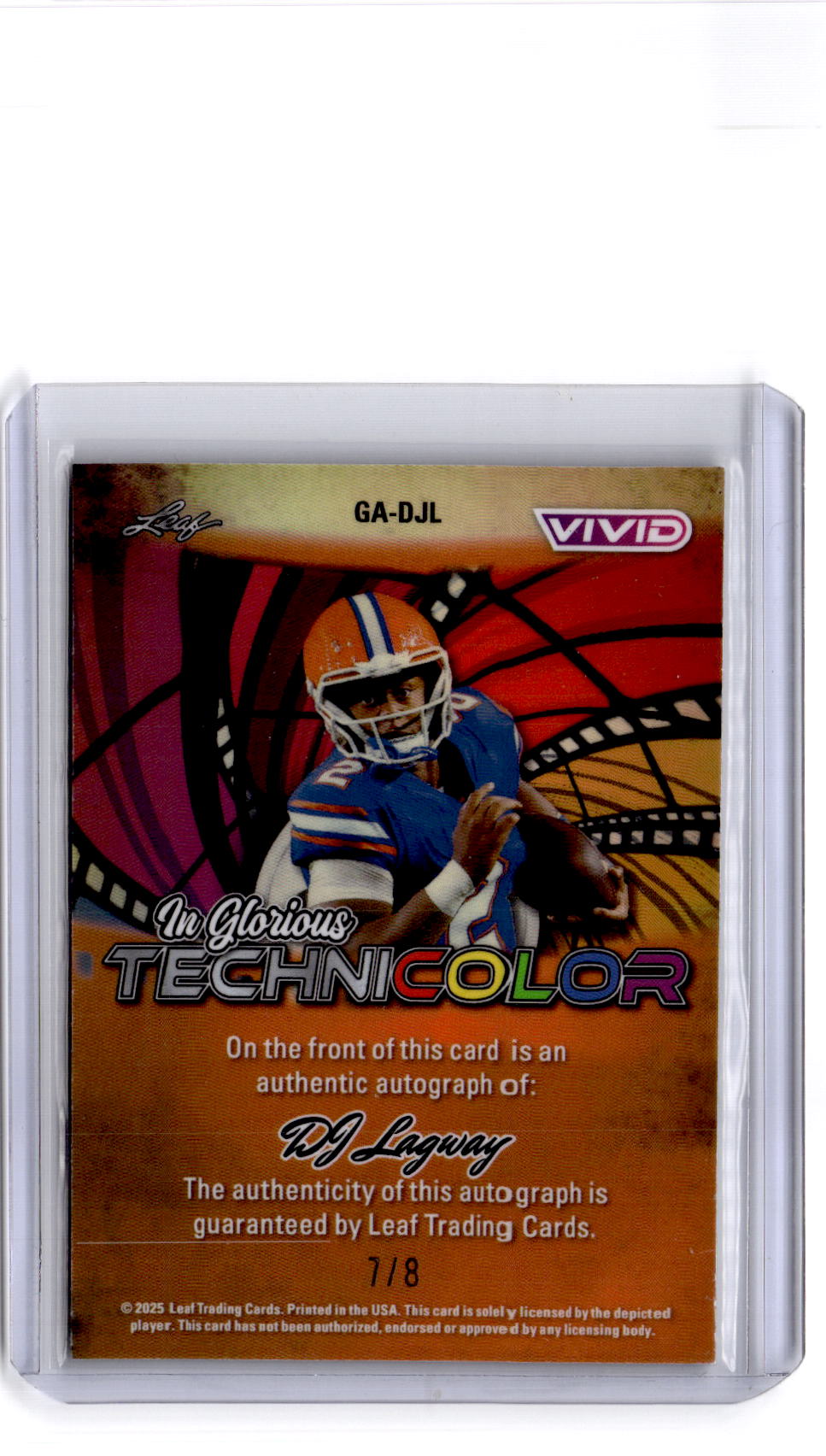 2025 Leaf Vivid Lagway In Glorious Technicolor Autographs Prismatic Green 1/1