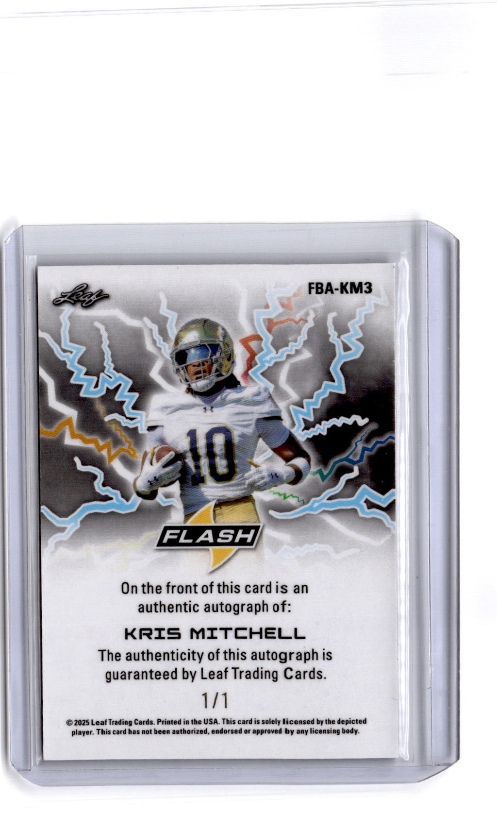 2025 Leaf Eclectic Signature Kris Mitchell Flash Autographs Prismatic Gold 1/1