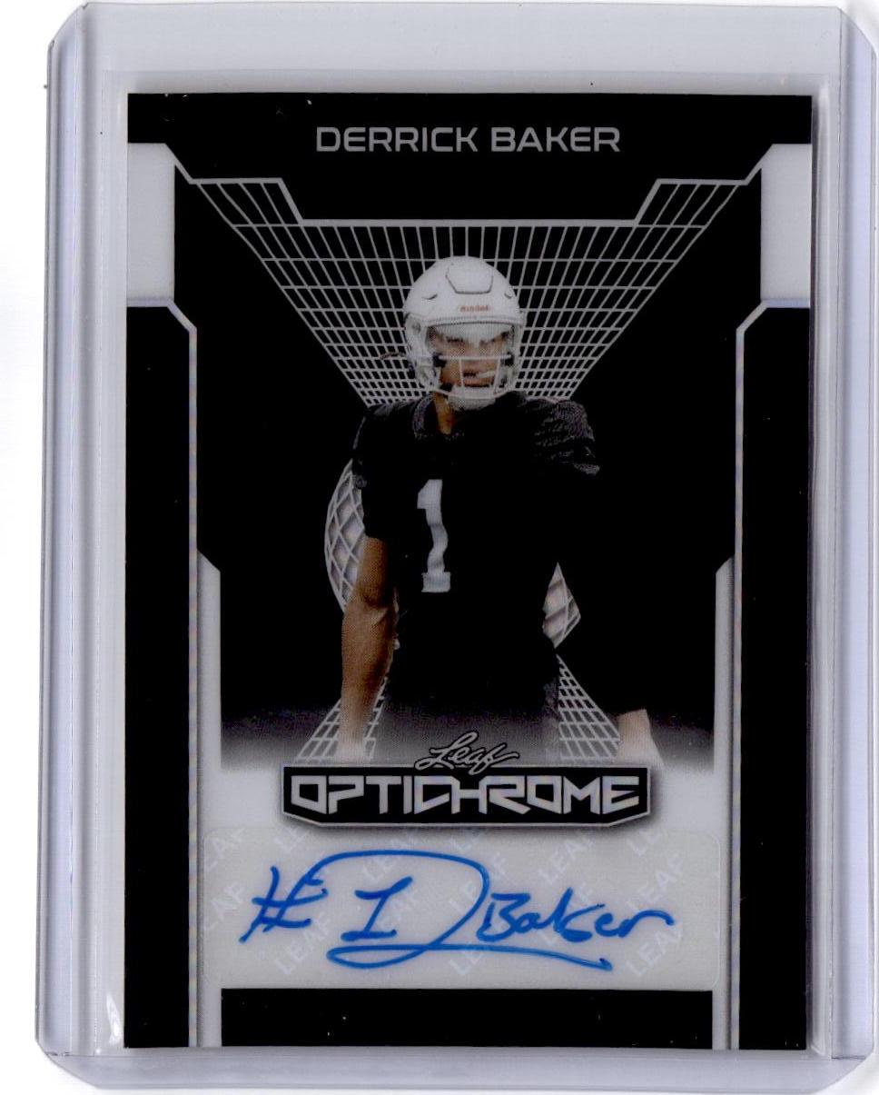 2025 Leaf Optichrome #BA-DB1 Derrick Baker Base Autographs Crystal Black
