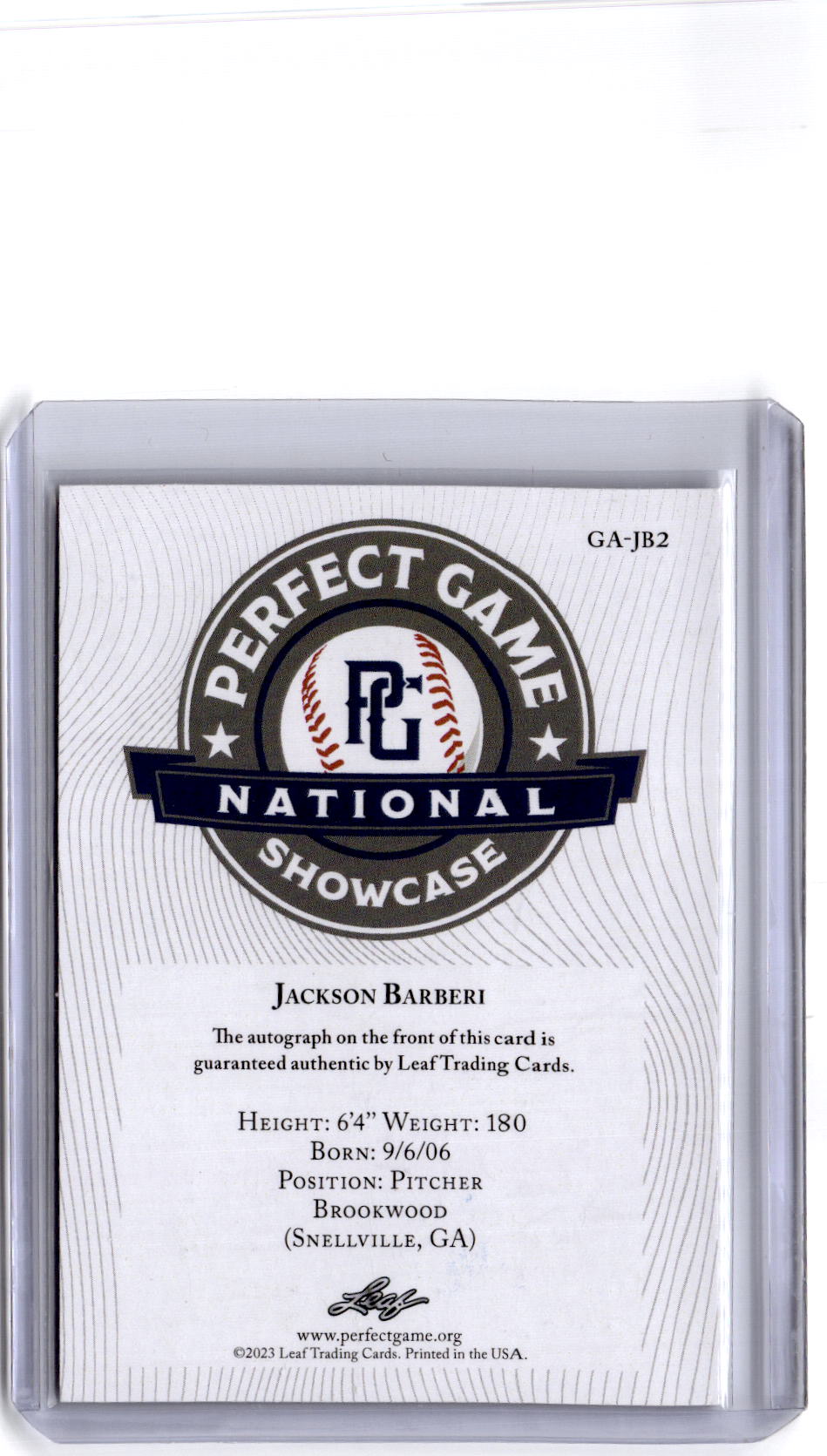 2022 Leaf Perfect Game National Jackson McKenzie Just Gems Autographs Burst 1/1