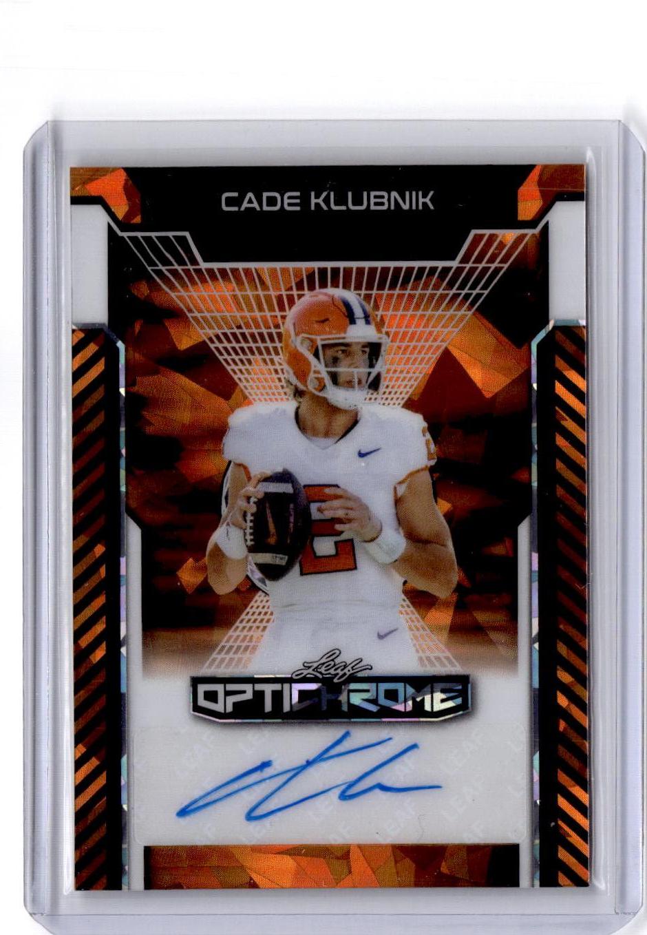 2025 Leaf Optichrome #BA-CK1 Cade Klubnik Base Autographs Prismatic Orange #/4