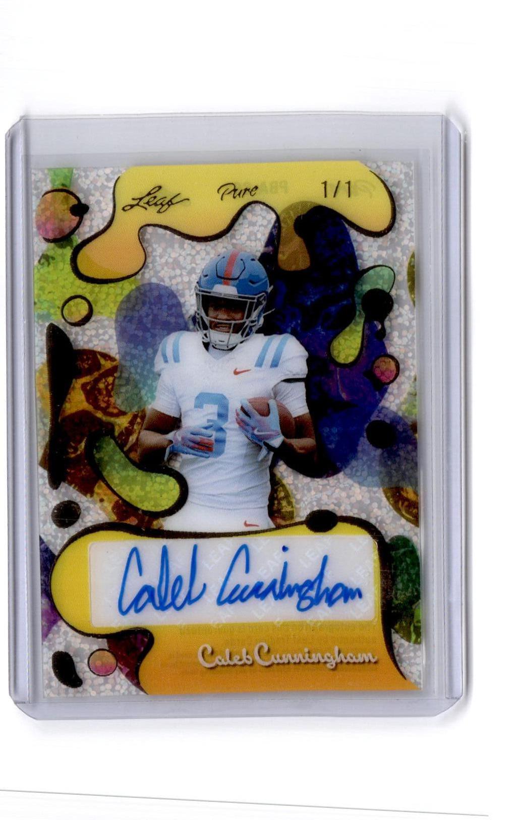 2025 Leaf Eclectic Signature Caleb Cunningham Pure Autographs Crystal Blue 1/1