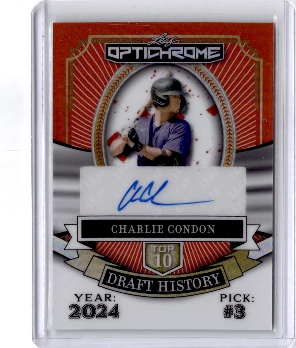2025 Leaf Optichrome Charlie Condon Draft History Red Autograph #2/2