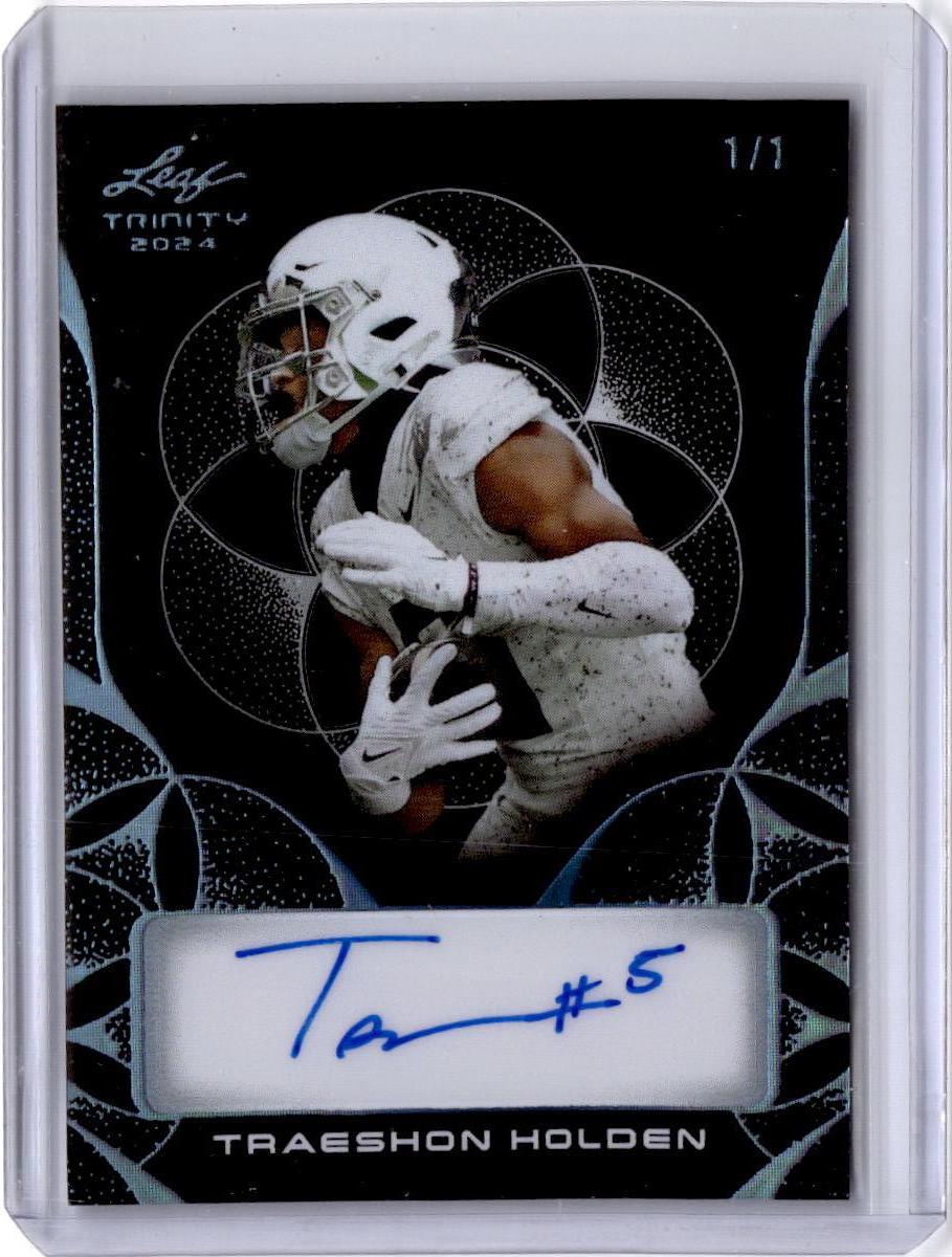 2024 Leaf Trinity #CA-TH1 Traeshon Holden Clear Auto Silver Black Proof #/1