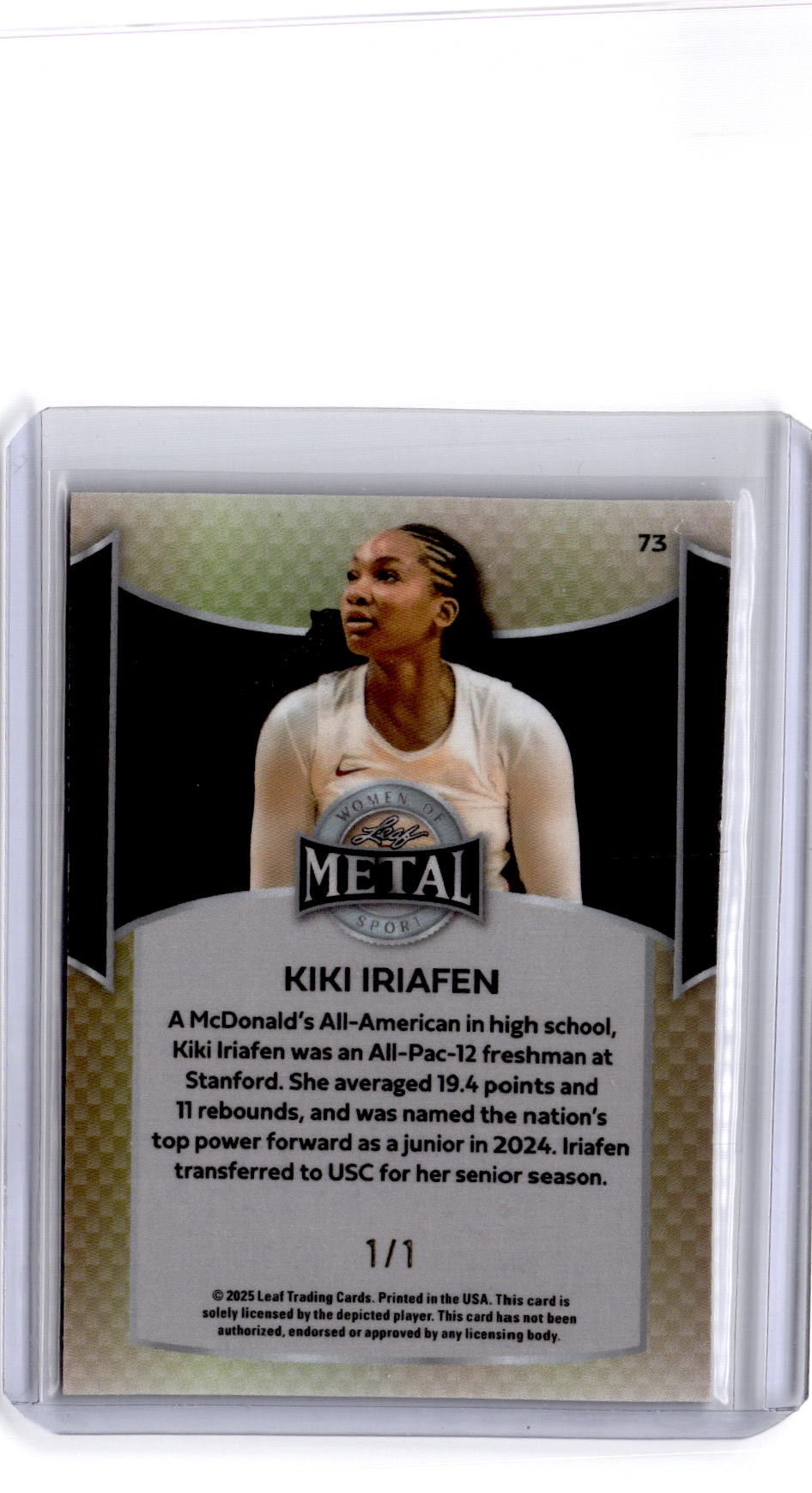 2025 Leaf Metal Women of Sport - Base Prismatic Red #73 Kiki Iriafen
