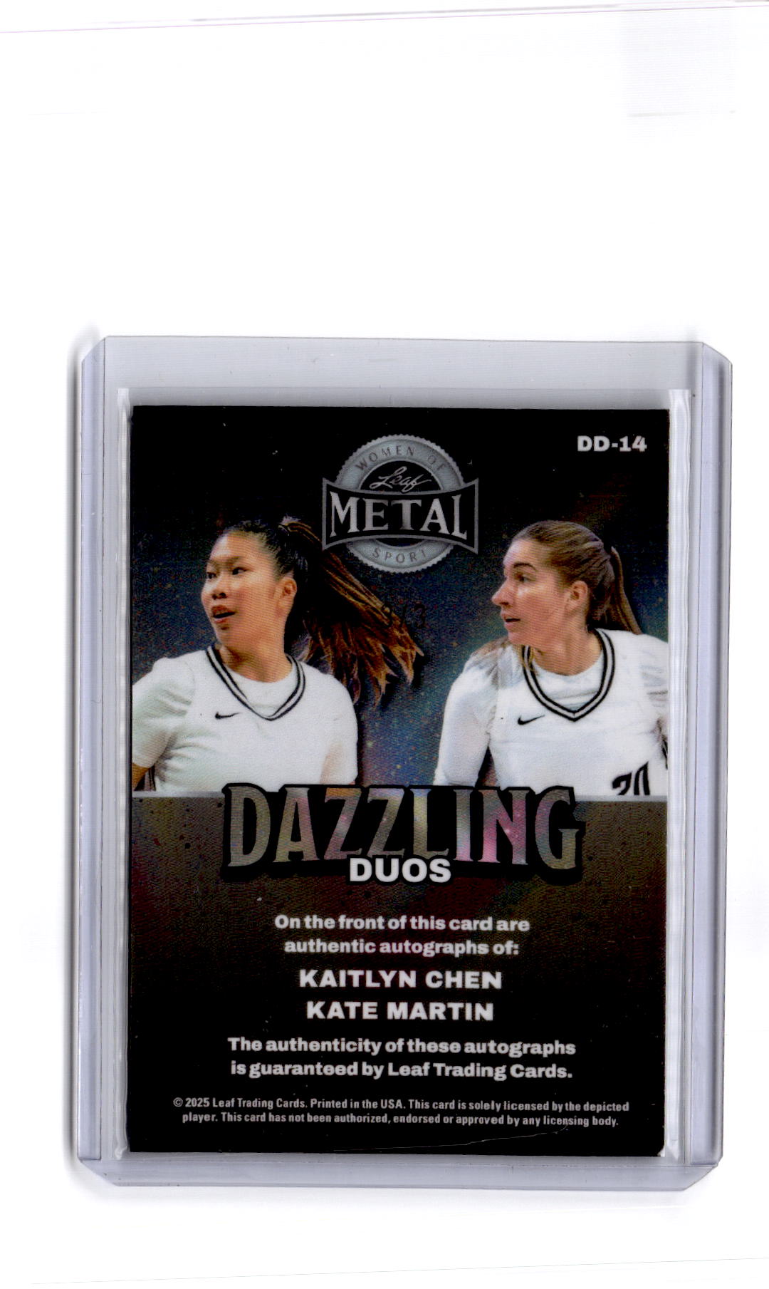 2025 Leaf Metal Women of Sport -Duos Green Kaitlyn Chen / Kate Martin #/3